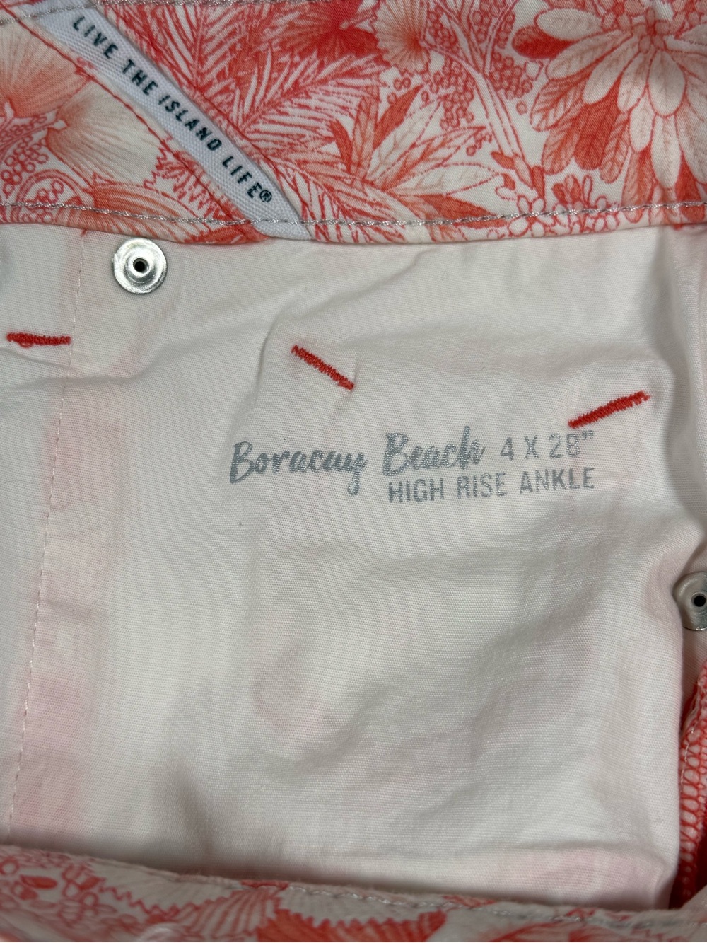 Tommy Bahama Boracay Beach High Rise Ankle Jeans Tropical Floral Summer Sz 4x28 - Picture 8 of 12